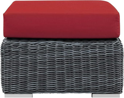 Modway EEI-1869-GRY-RED Ottoman, Canvas Red