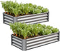 Galvanized Raised Garden Bed,Outdoor Planter Box Metal Patio Kit Planting Bed for Vegetables Flowers Herb (Galvanized, 4x2x1ft-2p)