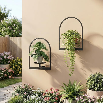 2 Pack Plant Stand Indoor Outdoor Hanging Planters for Indoor Plants Wall Plant Holder for Indoor Plants Plant Frames Wall Decor for Livingroom Bedroom Balcony Patio