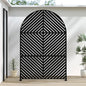 Casaphoria 72" H x 47" W Arched Metal Privacy Screen - Elegant Freestanding Outdoor Screen for Deck, Patio & Balcony - Versatile Decorative Privacy Panels for Home & Garden Use (Black-Paralle)