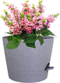 12 inch Large Self Watering Pots for Indoor Outdoor Plants, Plant Pots with Mesh Drainage Holes for Garden House Plants, Plastic Planters with Reservoir for Flower, Speckled Grey