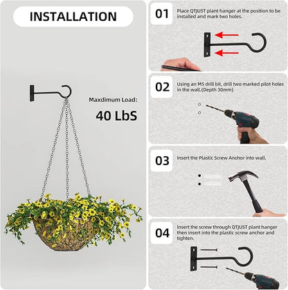 2Pcs 2.5in Ceiling Hooks for Hanging Plants Black