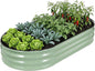 Galvanized Raised Garden Bed Outdoor, 6x3x1ft Oval Metal Raised Beds for Gardening, Rust-Resistant Garden Planter Box for Planting Vegetables, Flowers, Fruits in Backyard, Lawn(Avocado Green)