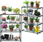 Ohuhu Plant Greenhouse Shelves 4 Tier 2 Pack Extra-Wide Stable Green House Shelving for Outdoor, 31x18x42 Inch Portable Rustproof Metal Shelf Plant Stand Rack Greenhouse Accessories