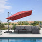 PURPLE LEAF 10 Feet Patio Umbrella Outdoor Cantilever Square Umbrella Aluminum Offset Umbrella with 360-degree Rotation for Garden Deck Pool Patio Terra