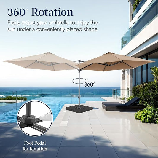 Offset Cantilever Hanging Market Patio Umbrella, 10ft