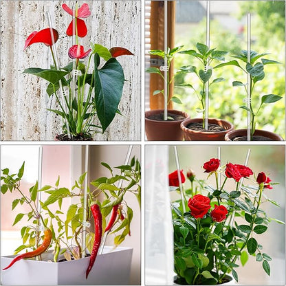 Plant Stakes,Plant Sticks 20PCS Acrylic Clear Plant Support Stakes,18 Inches Garden Single Stem Orchid Stakes for Indoor and Outdoor Plants,Orchid,Potted Plants,Tomatoes,Flowers（with 20PCS Clips）