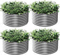4 Pack Tall 2x2x1.5ft Round Galvanized Raised Garden Bed Outdoor, Metal Garden Bed for Vegetables, Above Ground Garden Box for Flower, Steel Raised Beds for Gardening
