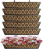 6 Pack 30 Inch Window Boxes Planters Railing Planter Box with Adjustable Brackets for Porch Fence Patio Balcony Hanging Flower Baskets with Coco Liners for Outdoor Garden Decor - Black