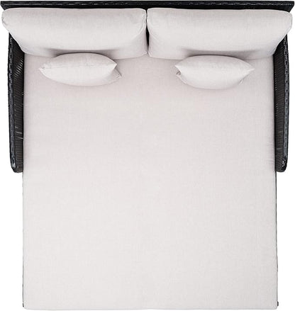 Safavieh Outdoor Collection PAT7500 Daybed, Black/Light Grey