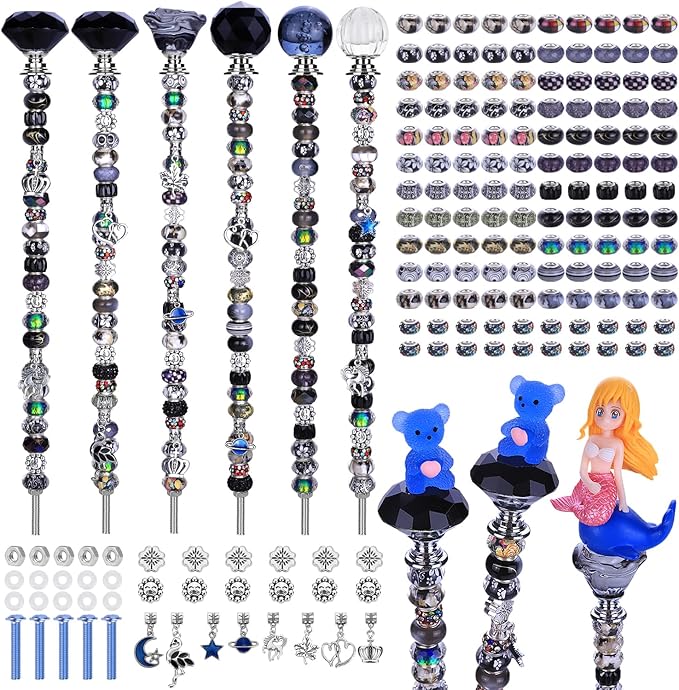 Decorative Garden Stakes, 158-Piece DIY Fairy Wand Kit, Multicolor
