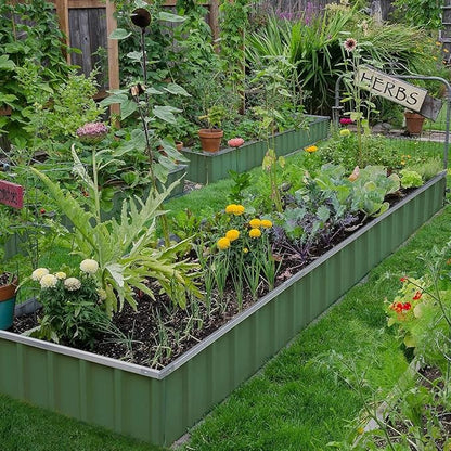 KING BIRD Raised Garden Bed 68" x 36" x 12" (2 Packs) Galvanized Steel Metal Outdoor Planter Kit Box for Vegetables, Flowers, Fruits, and Herbs Green