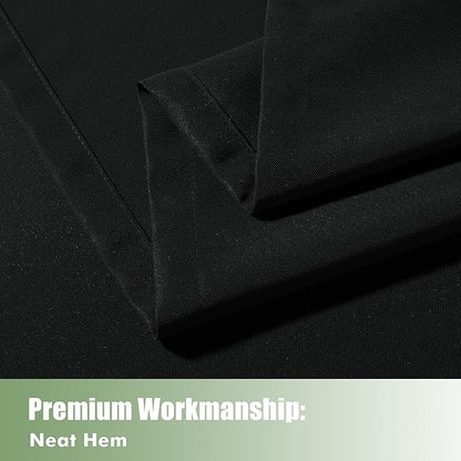 HolidayIdeas Outdoor Curtains for Patio Waterproof, 8 Panels - 54x84 Inches - Weatherproof Privacy Outsides Curtains for Cabana Porch Pergola, Sunlight & UV Blocking (Black, Grommet Top)
