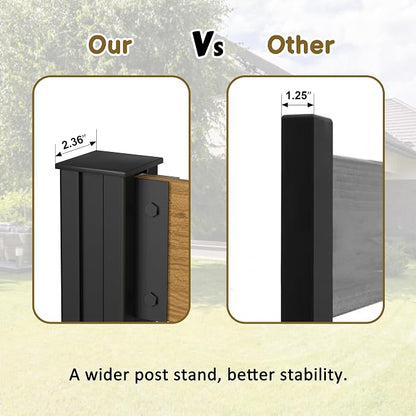 MUPATER 5ft H×3.3ft W No Dig Wooden Privacy Screen, 2 Way to Use, Ideal Outdoor - Image 5