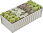 8x4x2ft Raised Garden Beds Kit, Galvanized Planter Garden Boxes Outdoor, Metal Raised Garden Beds for Vegetables,Fruits,Herb,Flower,Silver