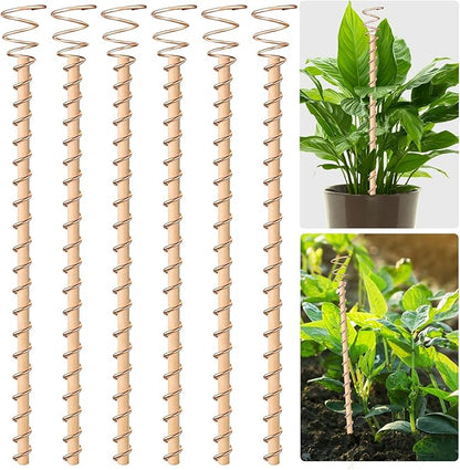 6pcs Electroculture Plant Stakes, 13.5'' Copper Coil Wire Antennas Garden Stakes, Tensor Rings Kit, Copper Rods Electronic Planting for Growing Vegetable Garden Plants Support Outdoor Indoor