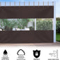 Outdoor Curtain with Clear Vinyl Panel, 8 x 15 ft, Coffee