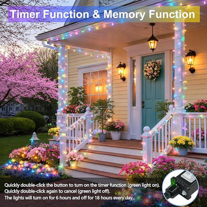 Connectable 200 LED Easter Lights Indoor Outdoor with Timer, 66FT 13 Modes Easter Pastel Lights Multicolor Lights, Waterproof Twinkle Fairy Lights Plug in Clear Wire for Christmas Bedroom Easter Decor