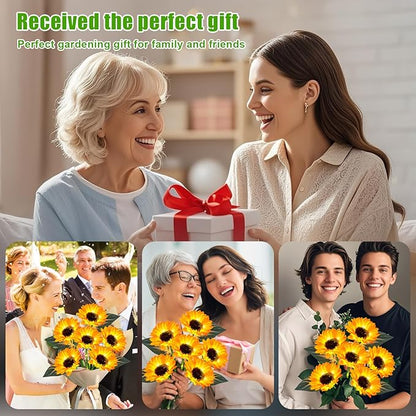 Sunflower Solar Lights Outdoor Decor, 6 Pack Solar Garden Decor Waterproof Solar Sunflower Outdoor Lights for Garden Patio,Flower Bed, Pathway, Gift for Women, Mom, Grandma (6 Pack)