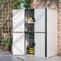 AECOJOY Outdoor Storage Cabinet Waterproof, Large Tall Vertical Outdoor Cabinets Waterproof with Shelves, Lockable Storage Cabinet Metal Storage Shed Weatherproof Garden Sheds & Outdoor Storage White