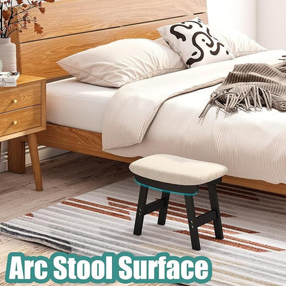 Foot Stool, Foot Stool Small, Ottoman Wood Foot Rest for Living Room, Bedroom, and Kitchen