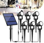 T-SUNUS Christmas Solar Garden Spotlight Outdoor 6-in-1 White Landscape Spot Lights IP65 Waterproof Separated Panel Dusk to Dawn 6000K Spotlights for Tree Yard Driveway Pathway Porch Walkway Halloween