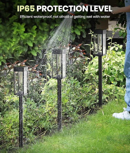 8 Pack Bright Solar Pathway Lights Outdoor,IP65 Waterproof Auto On/Off Solar Garden Light Path Lights Solar Powered for Outside Yard Path Lawn Walkway Driveway Landscape Lighting Patio Decor
