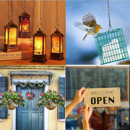 RIFNY 20 Inch Chain for Hanging Plants, Black Small Plant Chains for Hanging Baskets Kits with Hooks for Bird Feeders Planters Billboards Lanterns Wind Chimes Ornaments Outdoor Indoor Use (10 PCS)
