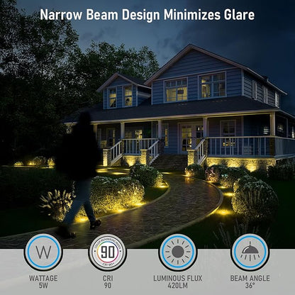 LEONLITE Dia. 4 Inch 5CCT Well Lights Landscape LED In Ground, 5 Color Temperature Selectable, 12-24V AC/DC CRI90 Low Voltage Outdoor Garden Landscaping, Aluminum Housing, Black, Pack of 6