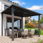 AECOJOY 10' x 10' Hardtop Gazebo Outdoor Pergola, Heavy Duty Lean to Metal Pergolas and Gazebos Clearance, Wall-Mounted Grill Gazebo Galvanized Steel Patio Roof Awnings for Patio, Decks