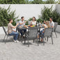 Patio Dining Chairs Set of 6, Grey Stackable Textilene Mesh Seating