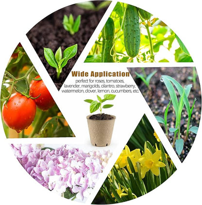 REMIAWY Peat Pots, 34 Pack 3.15 Inch Biodegradable Planting Peat Pots for Seedlings, Garden Plant Seed Starter with Drainage Holes Seed Starting for Organic Vegetable Flower, Bonus 34 Plant Labels