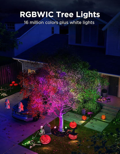 Govee Outdoor Tree Lights 3-Pack, RGBWIC LED Landscape Lighting, Outdoor Lights for Yard Garden Patio, 66 Scene Modes for Holiday Party and Event, App Control, Google Assistant, Matter