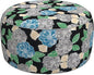 LVTXIII Outdoor Inflatable Ottoman, Fade-Resistant Round Footrest Stool D31”x H14”, Portable Patio Pouf for Garden Camping or Home Use, Peony Garden