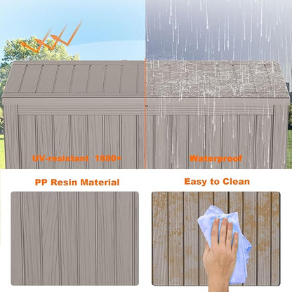 Deck Box 180 Gallon Grey Resin Outdoor Storage Bench