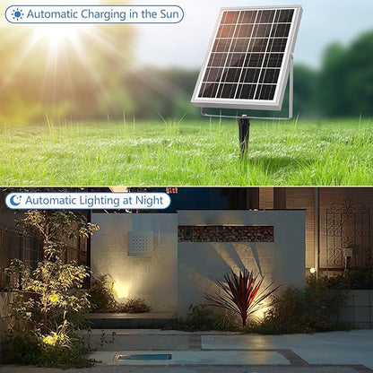 MEIHUA Solar Spot Lights Outdoor, 6 in 1 Solar Landscape Spotlights 2700K Warm White, 3 Lighting Modes & 3 Brightness, IP66 Waterproof Spotlights Outdoor Garden for Pathway Driveway Yard Tree