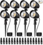 MEIKEE 7W 800lm Low Voltage Landscape Lights, 12V 24V LED Landscape Lighting with Connectors, 2700K IP66 Waterproof Outdoor LED Spotlights for Garden Pathway Yard Decoration (8 Pack)