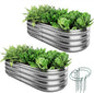 Galvanized Metal Planter Raised Garden Bed Kit for Gardening Outdoor Garden Box Raised Flower Bed 2PC Metal 4X2X1FT