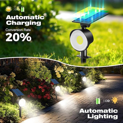 nipify 10 Pack Solar Spot Lights Outdoor Waterproof with 3 Modes, Solar Spotlight Light for Outside Yard Landscape Lighting Pathway Lights Wall,Cool White