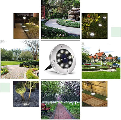 INCX 4.6 inch Solar Lights for Outside,8 Pack Solar Light Outdoor Waterproof, Garden Lights Landscape Lighting for Patio Pathway Lawn Driveway Walkway White