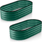 Plant & Plot Galvanized Raised Garden Beds Outdoor // 4×2×1 ft (2-Pack) Planter Raised Beds for Gardening, Vegetables, Flowers // Large Metal Garden Box (Dark Green) // Patented Tool-Free Design