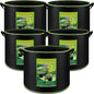 NACHLYNN 5-Pack 10 Gallon Grow Bags with Handles Thickened Nonwoven Fabric Pots Heavy Duty Aeration Fabric Pots Plant or Fruits Flowers Plant