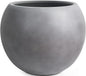 13.5 H x 17" Dia (12" Pot Opening) Round Fiberstone Planter with Drainage Hole, Gray, Indoor/Outdoor Large Plant Pot for Home Patio Garden, Ideal for Large Plants