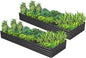 2PCS 10x3x1ft Galvanized Raised Garden Bed Kit, Galvanized Planter Raised Garden Boxes Outdoor, Large Metal Raised Garden Beds for Vegetables,Black