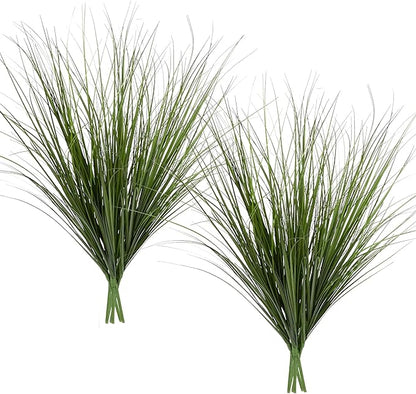 Artificial Plants Greenery, 12-Piece Green Plastic Wheat Grass, 26.4 Inch Tall