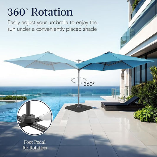 Offset Cantilever Hanging Market Patio Umbrella, 10ft