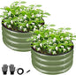 ZXZYHFTY Round Galvanized Raised Garden Bed kit,Green Outdoor Garden Raised Planter Box, Round Large Metal Raised Garden Beds for Vegetable 2 * 2 * 1ft 2 Pcs