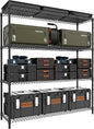 2800LBS 59" W 4 Tiers Storage Shelves Load, Metal Shelving Wire Metal Shelving Unit Shelves for Storage Adjustable Garage Shelving for Pantry Kitchen Garage Black 17.7" D x 59.1" W x 70.4" H