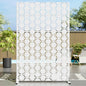 Casaphoria Metal Privacy Screen Outdoor, 72" H x 47" W Freestanding Decorative Privacy Screen for Patio Deck Balcony Garden with Stable Base, White Square