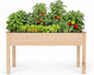 Backyard Expressions Wooden Raised Garden Bed | 48" x 24" x 30" Elevated Planter Box with Included Bed Liner | Outdoor Vegetable, Flower, and Herb Gardening
